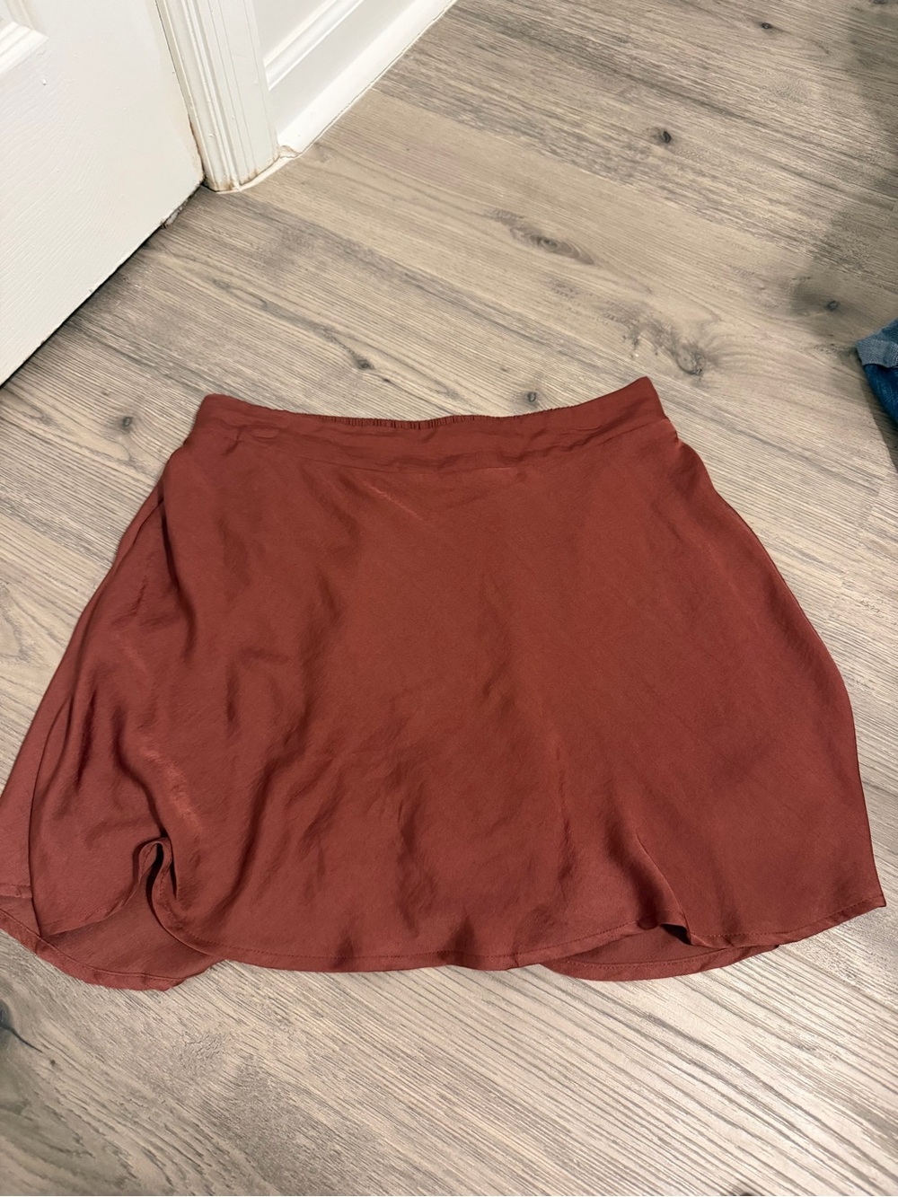 Women's Rust Red Circle Skirt with Smooth Waistband